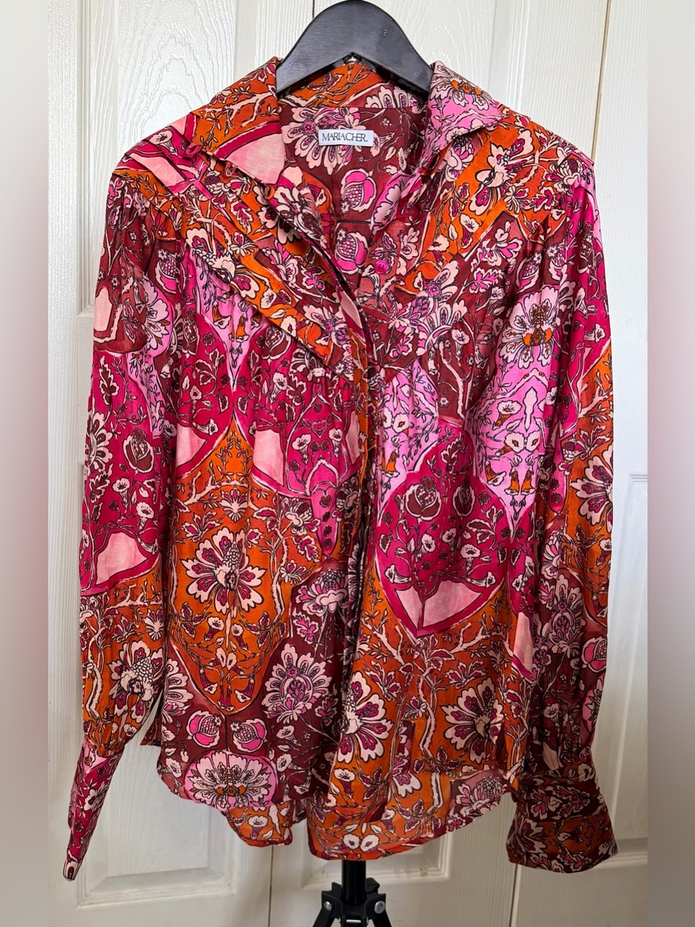 Maria Cher. Floral Print Button Front Blouse